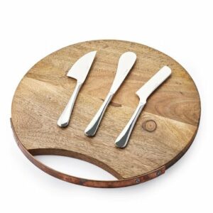Round Serving Platter with Copper Handle