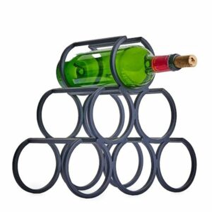 Black Hammered Stainless Wine Bottle Holder