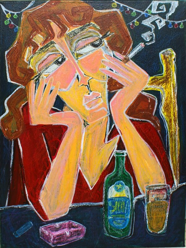 Oil pastels on canvas