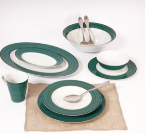 Tunisie Thunder Dinner Set - Green, 35 Pieces