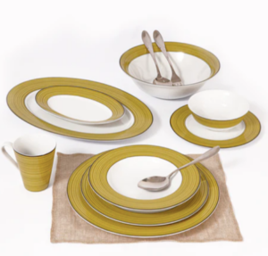 Tunisie Thunder Dinner Set - Yellow, 35 Pieces