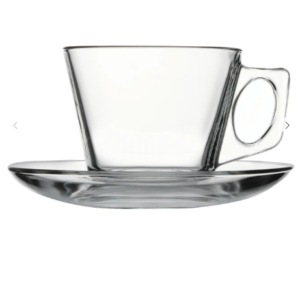 Pasabahce Vela Tea Cup & Saucer Set - 6 pieces, 195ml