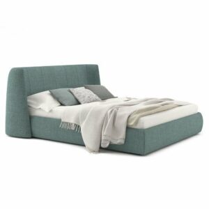 Bed - 160cm, Orange Leather