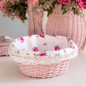 Cottage round wicker - Pale pink