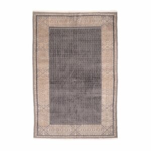 Grey Arabesque Hand-Knotted Carpet - 1.5X2.5m