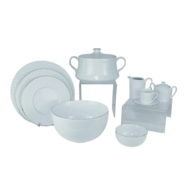 Tunisie Brillio Dinner Set with Platinum Rim - 29 Pieces for 6 People