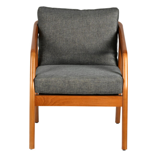 OLI - Wood Armchair with a leather back