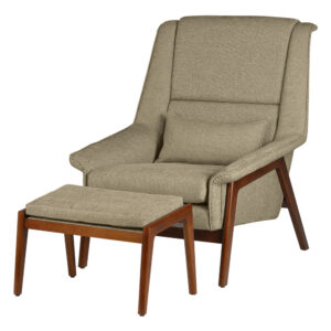 MAGNUS - Lounge - Fauteuil Armchair with footrest - Dark Blue Grey