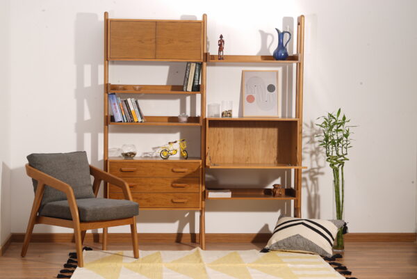 OLI - Wood Armchair with a leather back