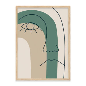 Minimalist Shapes Line Art Faces