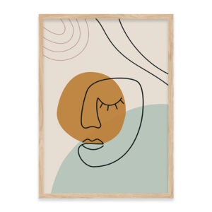 Minimalist Shapes Line Art Faces