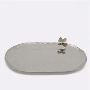 Butterfly oval copper platter of tray