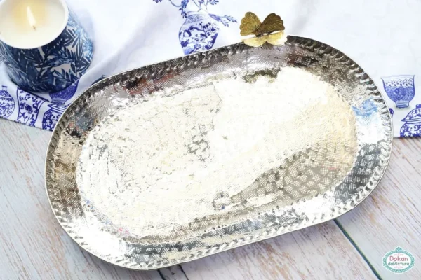 Butterfly oval copper platter of tray