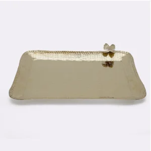 Butterfly rectangular tray and serving platter - GOLD