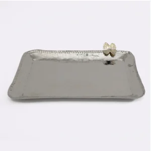Butterfly rectangular tray and serving platter - SILVER