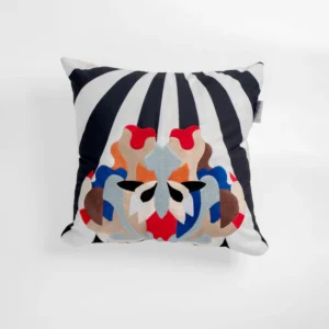 Karim Ataya embroidered pillow orange/red