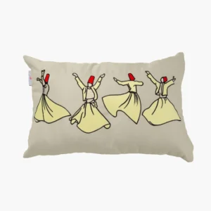 Dancing tanoura embroidered pillow horizontal