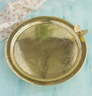 Pearla round copper dish & tray