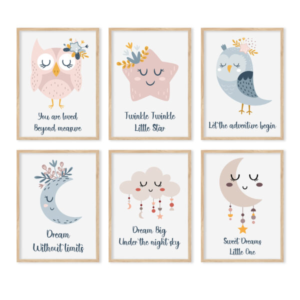 6 Frames Cartoon Moon Star
