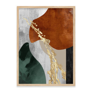 Gold Foil Orange Green Frame - 60*90