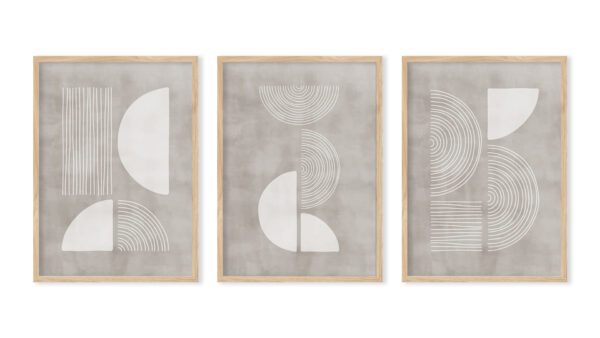 Set Of 3 Geometric Abstract