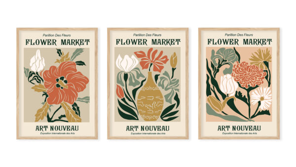 Set of abstract Flower Market