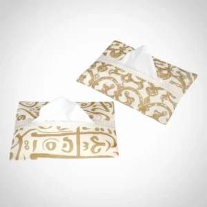 Golden Calligraphy and Chain tissue box