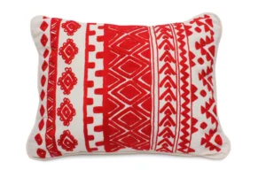 Find Your Perfect Angle: Geometrical Pattern Cushion for Any Space - Red