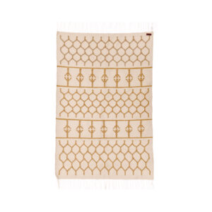 Bee Hive Cotton Kilim Rug - 1.0 m x 2.0 m, White