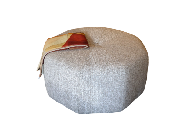 Upholstered octagonal pouf