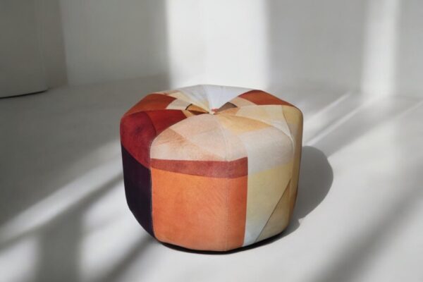 Upholstered octagonal pouf