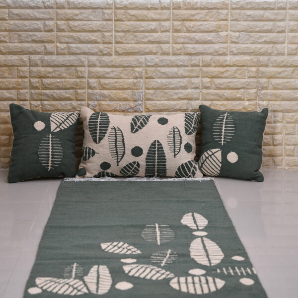 Leaves Cotton Kilim Rug