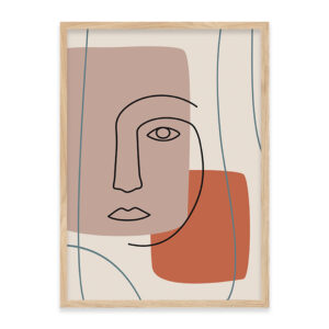 Minimalist Shapes Line Art Faces