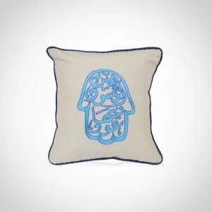 Kaf Embroidery Elegance: Kaf Design Linen Cushion for Any Room