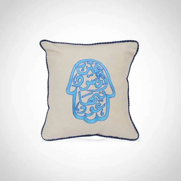 Kaf Embroidery Elegance: Kaf Design Linen Cushion for Any Room