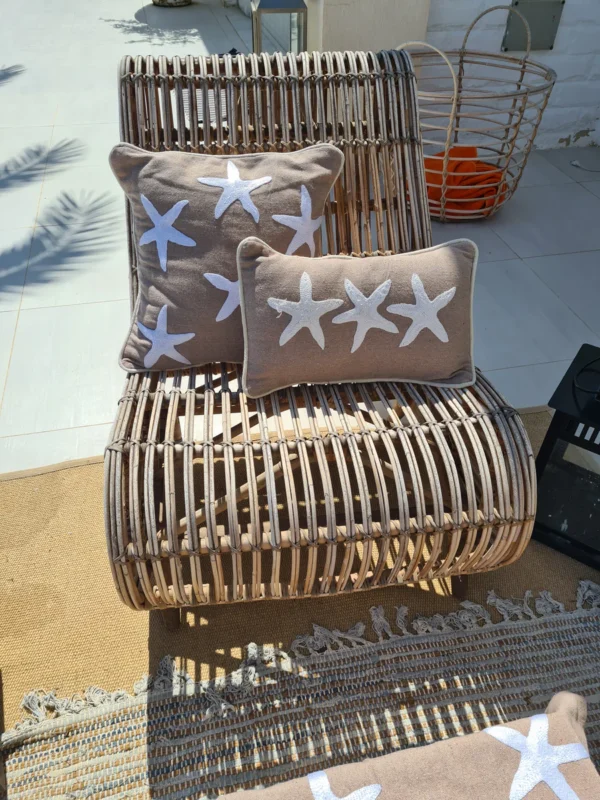 Hand-Knitted Beach House Star Cushion
