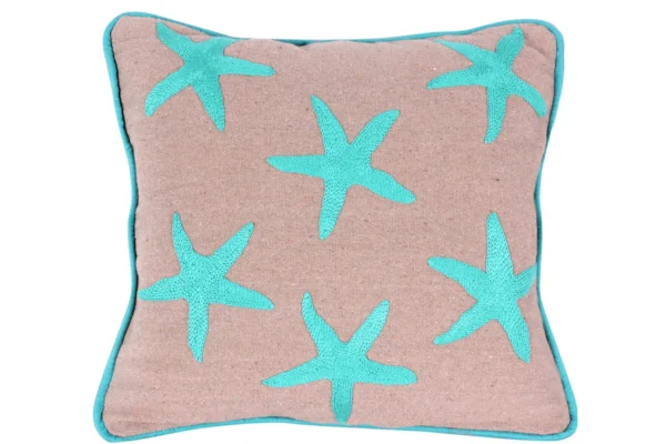 Hand-Knitted Beach House Star Cushion