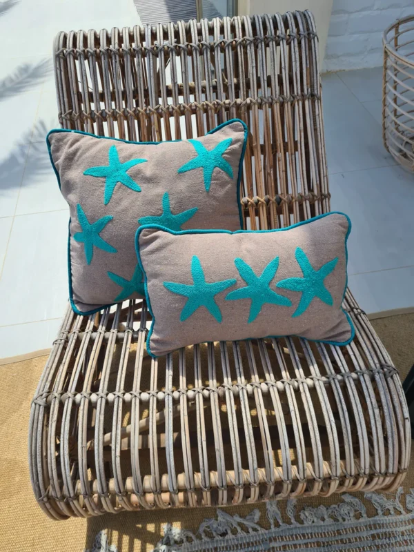 Hand-Knitted Beach House Star Cushion
