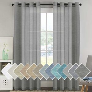 HOUSE Elegant Natural Linen Curtain Panel Steel