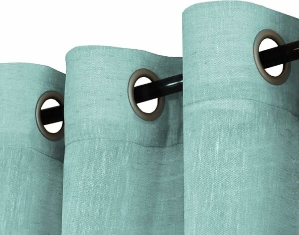 HOUSE Elegant Natural Linen Curtain Panel Steel