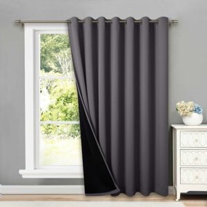 Blackout curtains - Grey, 130W x 230L CM