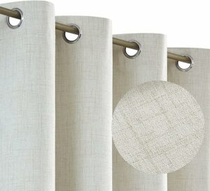 Linen Blackout curtains - Off white, 200W X 270L CM