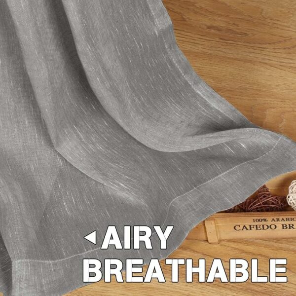 HOUSE Elegant Natural Linen Curtain Panel Steel
