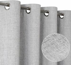 Linen Blackout curtains - Light grey, 200W X 270L CM