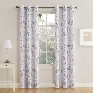 Velvet Sabia Curtains-Modern Multi Colour - 140W X 240L CM, White*purple