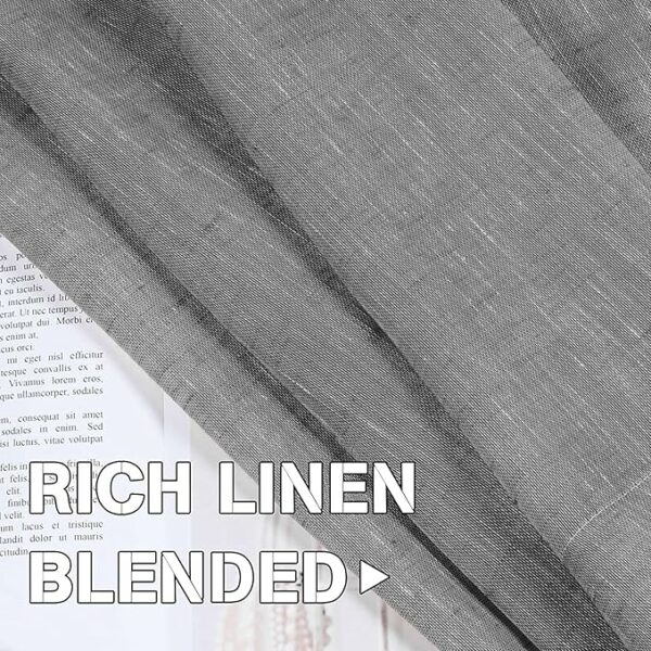 HOUSE Elegant Natural Linen Curtain Panel Steel