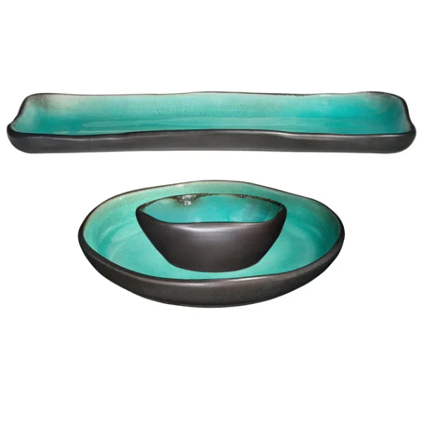 Form Serving Set - Blue, 3 Pieces