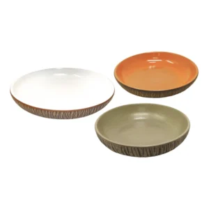 Forest Deep Serving Plates Set - Multicolor, 3 Pieces