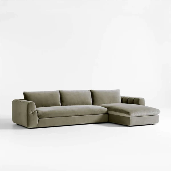 Ruvira Velvet L-Shape Sofa