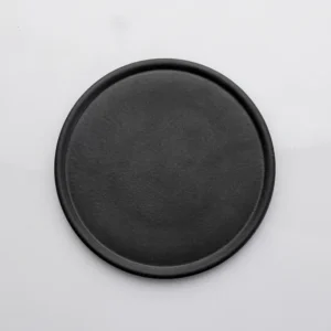 Straight Form Black Dessert Plate (Set of 6) - 25cm